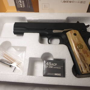 当時物絶版コレクター品 MGCモデルガン ガバメントM1911A1 実銃メーカーAJAX製スタッグホーングリップつき 美品