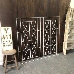 Y-411◆W118×H108 антикварный железный забор садоводства железная ржавчина, железная решетка, перегородка, старинная перегородка stk