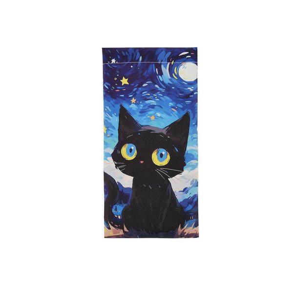 メガネケース コスメポーチ 小物入れ ねこ 星月夜 送料無料 新品 ネコ 猫