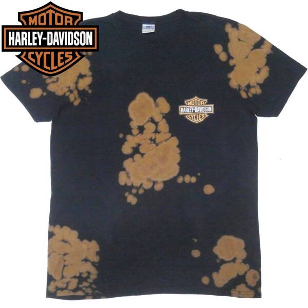 ハーレーダビッドソン HARLEY DAVIDSON Tシャツ ★ タイダイ ブリーチ 古着 バイク オートバイ アメカジ