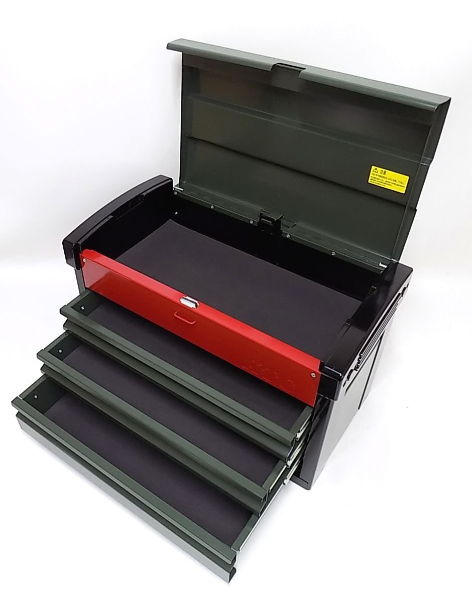 中古美品 KTC 青 3段引き出しツールボックス ほぼ未使用 中古美品