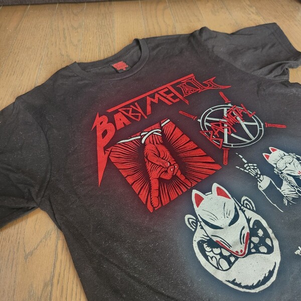 ★BABYMETAL⑤WORLD TOUR 20149月13日、14日 千葉幕張メッセ公演THE BIG FOX Tシャツ サイズL ベビーメタル バンドTシャツ ロックT