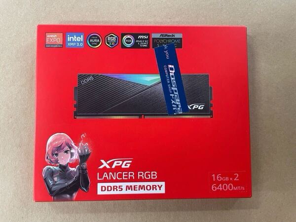 【中古】XPG LANCER RGB DDR5-6400 32GB(16GB×2) PC5-51200 AX5U6400C3216G-DCLARBK-DP ADATA