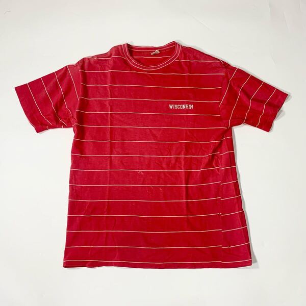 CHAMPION 70s USA製 Border T-Shirt チャンピオン バータグ ボーダー柄 半袖 Tシャツ トップス カットソー 赤 L vintage ビンテージ