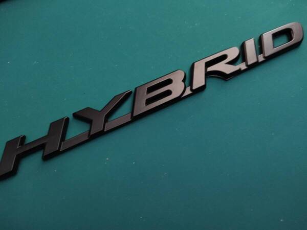 【ゆうパケット送料込】HYBRID(ハイブリッド) 3Dエンブレム マットブラック 横19cm×縦1.6cm×厚さ3mm ③