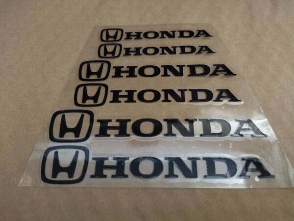 【ゆうパケット送料込】 HONDA(ホンダ) 耐熱ステッカー ブラック 大中小6枚セット ② 本田