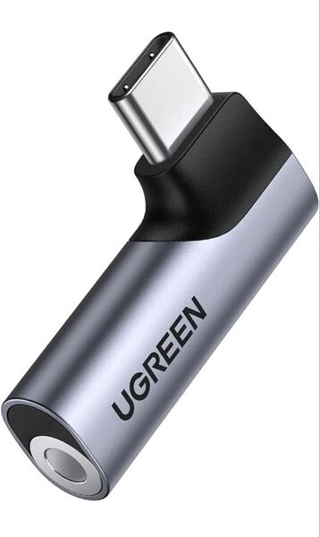 UGREEN Type-C to 3.5mm イヤホン 変換アダプター L字型 3極/4極 TRRS対応 メスからオス イヤホンジャック DACチップ搭載 直挿しタイプ