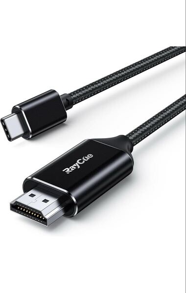 RayCue USB C HDMI 変換ケーブル 2M 4K@30Hz 変換コネクタ 設定不要 ナイロンコード Thunderbolt 3/4 MacBook Pro/MacBook Air