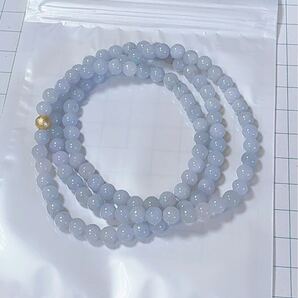 R2-01605天然本翡翠《本物保証》藍紫色翡翠 綺麗~~ ネックレス約60cm 天然石6.0mm 宝石 一点物 超希少 縁起物 お守り パワーストーン