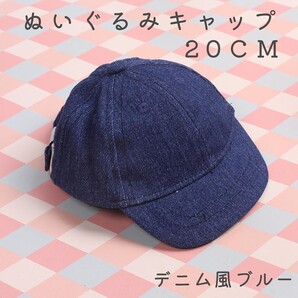 ぬいぐるみ帽子 キャップ 20cm ぬい帽 アイドル 韓国 推し活 ぬい活 ハット ブルー 青 可愛い ぬい服 ぬい用帽子