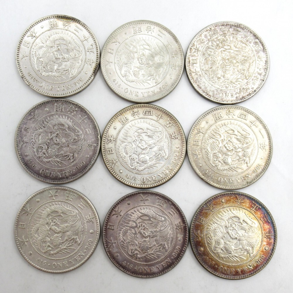 明治25年一圓銀貨、古銭、貨幣、コイン、 Yahoo!オークション -「明治25年 銀貨」の落札相場・落札価格