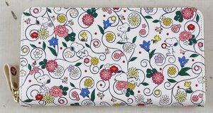 S★未使用品★『長財布 スヌーピー しあわせの花唐草』 浅草文庫/I・E・I サイズ(約):19.5×10.5×2.5cm 牛革・合成皮革