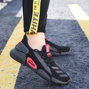 靴 27cm【s15黒】 メンズ スニーカー メッシュ シンプル ランニングシューズ フィットネス ウォーキング スポーツ ローカット カジュアル