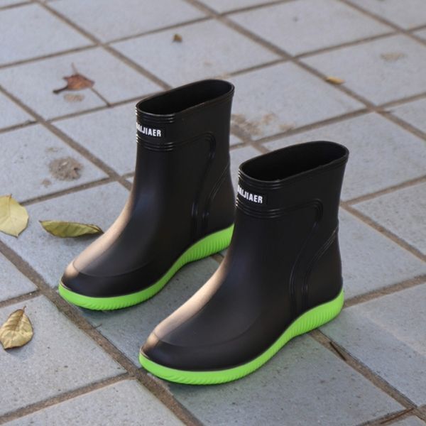 レインブーツ 【緑 23.5~24cm】s87 レディース レインシューズ ショート ミドル丈 防水 雨 長靴 梅雨 ラバー アウトドア 通勤 通学