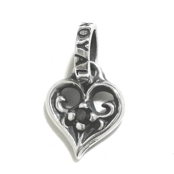 ☆本物 正規品 ロイヤルオーダー Small Allegra Heart w/ Black Diamond ブラック ダイヤ アレグラハート ペンダントトップ シルバー925☆