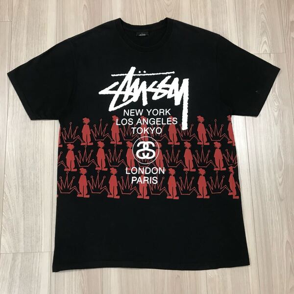 Stussy World Tour Tee SHADOW MAN CROWN OLDステューシー ワールドツアー シャドーマン トライブマン シャツ ビンテージ クラウン Tシャツ