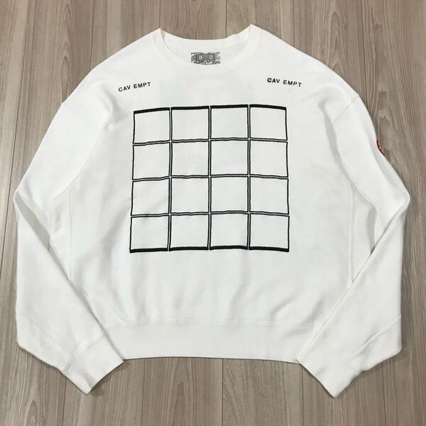 C.E CAVEMPT WINDOW CREW NECK シーイー ビッグ シルエット プリント スウェット トレーナー ダブル フェイス 刺繍 tシャツ シャツ 白
