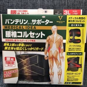 バンテリンサポーター 腰椎コルセット強力固定タイプ 3Lサイズ ブラック