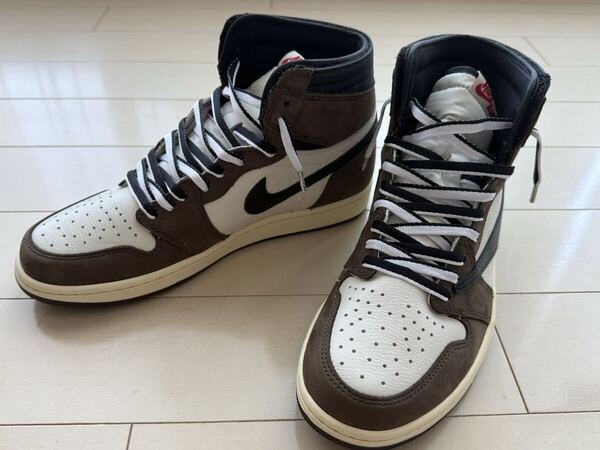 ナイキ AJ1 HIGH OG TS SP トラヴィススコット US10 28cm NIKE エアジョーダン1 未使用品 Travis Scott SNKRS購入品 KIX SIX シューレース