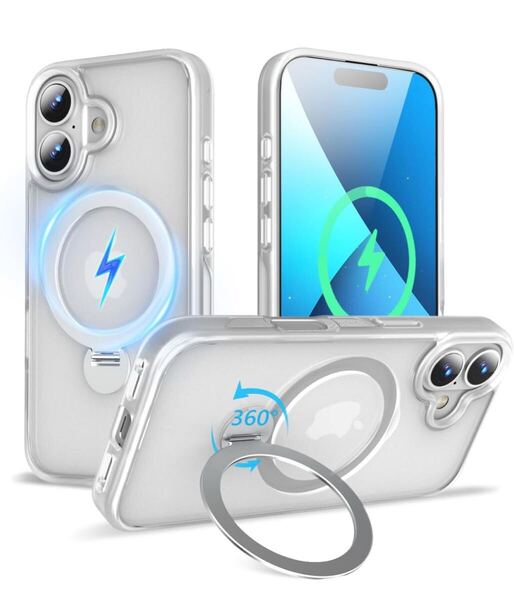 KWATUNG iphone 16 plus 用 ケース MagSafe対応 ワイヤレス充電対応 いphone16plus 用ケース 米軍MIL規格耐衝撃 【マットクリア】/A781
