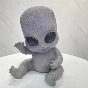 フィギュア 赤ちゃん グレー 宇宙人 リアル 置物 15cm 子ども エイリアン 樹脂像 インテリア 動物 レジン おもしろい ミニチュア t7461