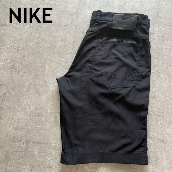 NIKE GOLF ゴルフハーフパンツ ストレッチ 黒 ドライフィットW33