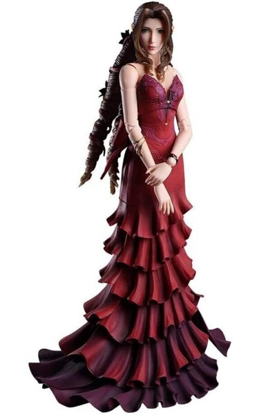 送料込 開封済美品 ファイナルファンタジーVII リメイク PLAY ARTS改 エアリス・ゲインズブール ドレス Ver. PVC製 塗装済み可動フィギュア