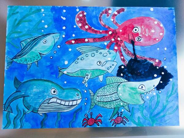 【送料無料】水彩画 絵画 夏休みの宿題 子供の絵 小学生 中学生 高校生