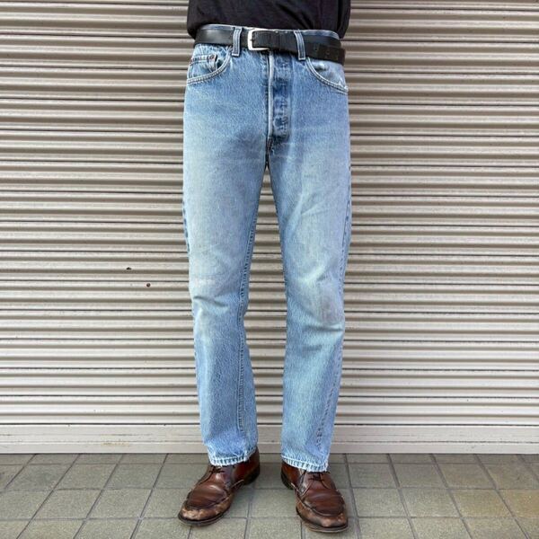 90s USA製 Levi's 501 デニムパンツ W32 L32 W76cm リーバイス ヴィンテージ グランジ ダメージ ジーパン ジーンズ 501刻印 インディゴ 80s