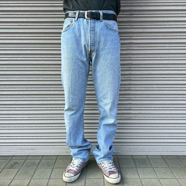 90s USA製 Levi's 501 デニムパンツ W32 L34 W80cm リーバイス ヴィンテージ グランジ ダメージ ジーパン ジーンズ 553刻印 インディゴ 80s