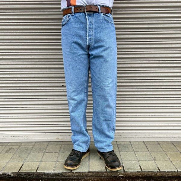 90s USA製 Levi's 501 デニムパンツ W36 L36 W88cm リーバイス ヴィンテージ グランジ ダメージ ジーンズ 532刻印 インディゴ 80s