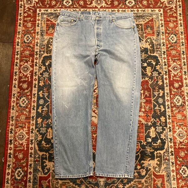 80s USA製 Levi's 501 デニムパンツ W40 L34 W102cm リーバイス ヴィンテージ グランジ ダメージ ジーンズ 501刻印 インディゴ 90s