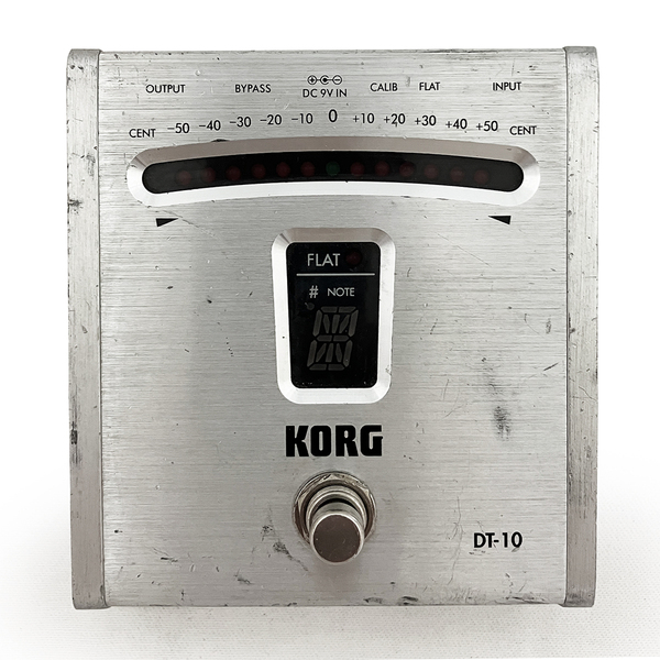 コルグ デジタル ギター チューナー KORG DT-10 DIGITAL GUITAR TUNER 完動品 動作確認 電池 アダプタ 駆動 LED アルミ筐体 人気機種 小型