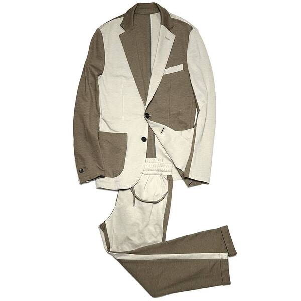 LEON掲載 定価18万 AKM DUAL WARM BARE PONTI CRAZY SWING EASY JACKET & PANTS サイズM/S セットアップスーツ 1piu wjk ジュンハシモト