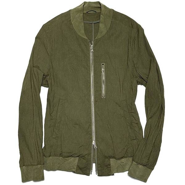 定価5.3万 junhashimoto STRETCH ITALY LINEN NARROW MA-1 サイズ2 カーキ ジュンハシモト ミリタリージャケット wjk akm 1piu