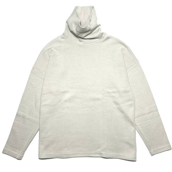 定価1.9万 KAZUYUKI KUMAGAI ATTACHMENT double face knit turtleneck dolman cut&sew 2 グレー ダブルフェイスタートルドルマンニット