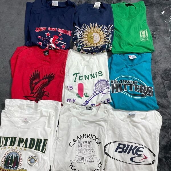 ALLシングルステッチ USA古着卸 ヴィンテージTシャツ9枚セット スクリーンスターズ フルーツオブザルーム ヘインズ 90s 80s 企業ロゴ