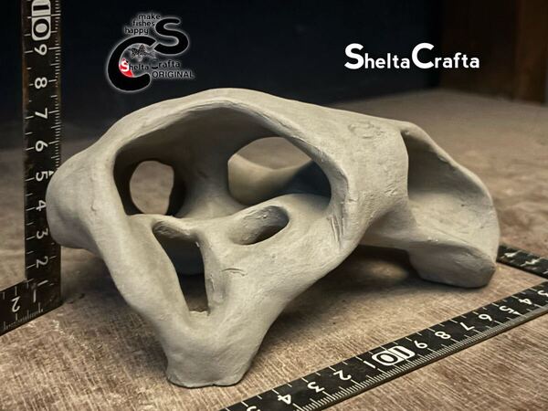 【全国送料無料】土塊④ SheltaCrafta Asatシェルター 隠れ家 水槽 熱帯魚 レイアウト 水草活着など 小型魚向け プレコ ナマズ