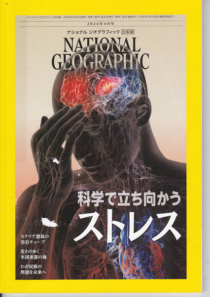 R704【150円+送料200円】月刊「ナショナル ジオグラフィック 2024年6月号」特集 : 科学で立ち向かうストレス (図書館のリサイクル本)