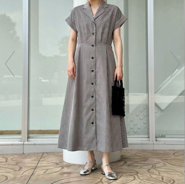 オープンカラーシャツワンピース ストライプ ユナイテッドアローズ ワンピース 美品