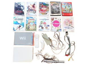 <動作確認済み>wii本体+リモコン・ヌンチャク+GAME10本(ゼルダ,マリオバイオハザード,戦国無双,桃鉄など)