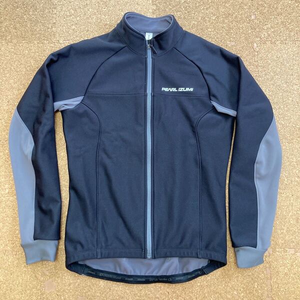 【美品】パールイズミ PEARL IZUMI ウィンドブレーカー サイクルウェア サイクリングシャツ サイクルジャージ 長袖 L 黒 メンズジャケット