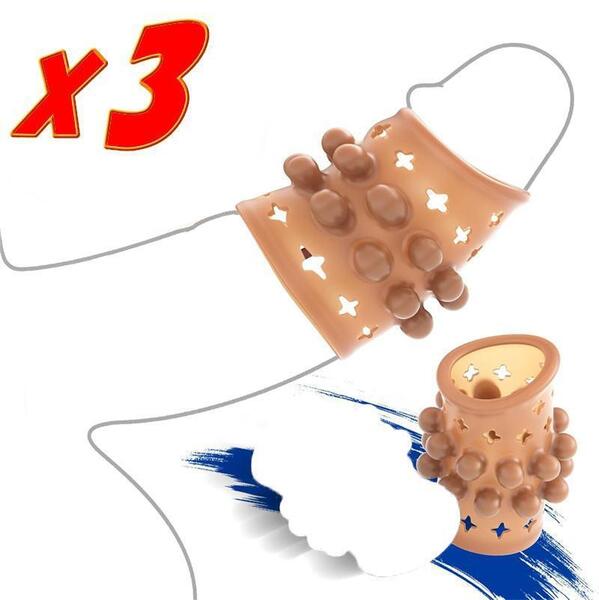 2サイズx3 コックリング 仮性 包茎矯正 器具 サック ペニス 早漏防止 増大 亀頭露出 長持ちスリーブ イボイボシリコン 匿名OK送料無料