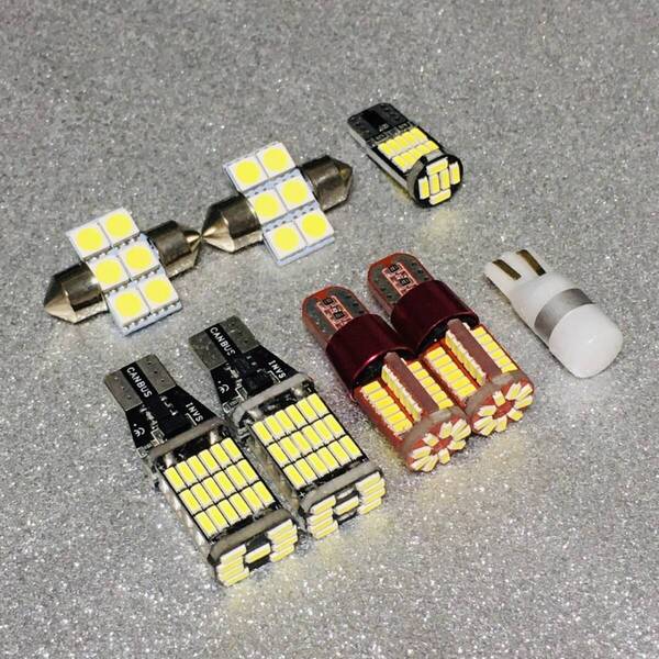 爆光 スペーシア MK53S MK42S MK32S ルームランプ バックランプ ポジション球 ナンバー灯 T10 LED ホワイト 8個セット スズキ カー用品