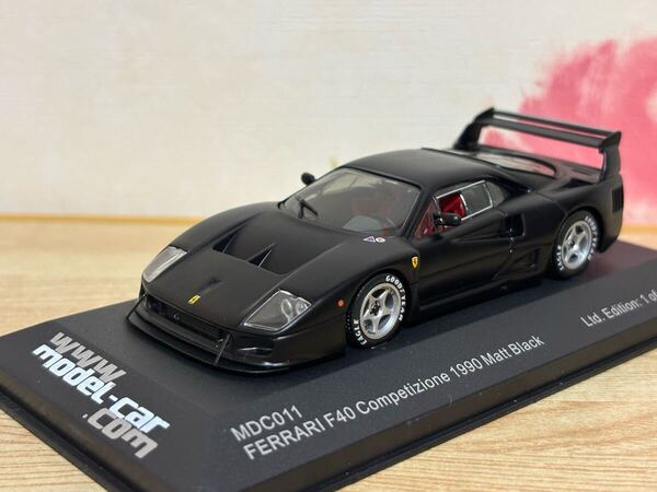 送料無料 1/43 フェラーリ F40 コンペティツィオーネ マットブラック ミニカー FERRARI Competizione 1990 Matt Black 当時物 スーパーカー