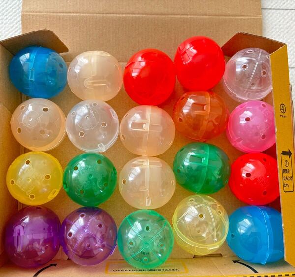 ガチャ 空カプセル 小20個 ガチャガチャ カプセルトイ クリア 自由研究工作DIY ノンセパレート 学校夏休み