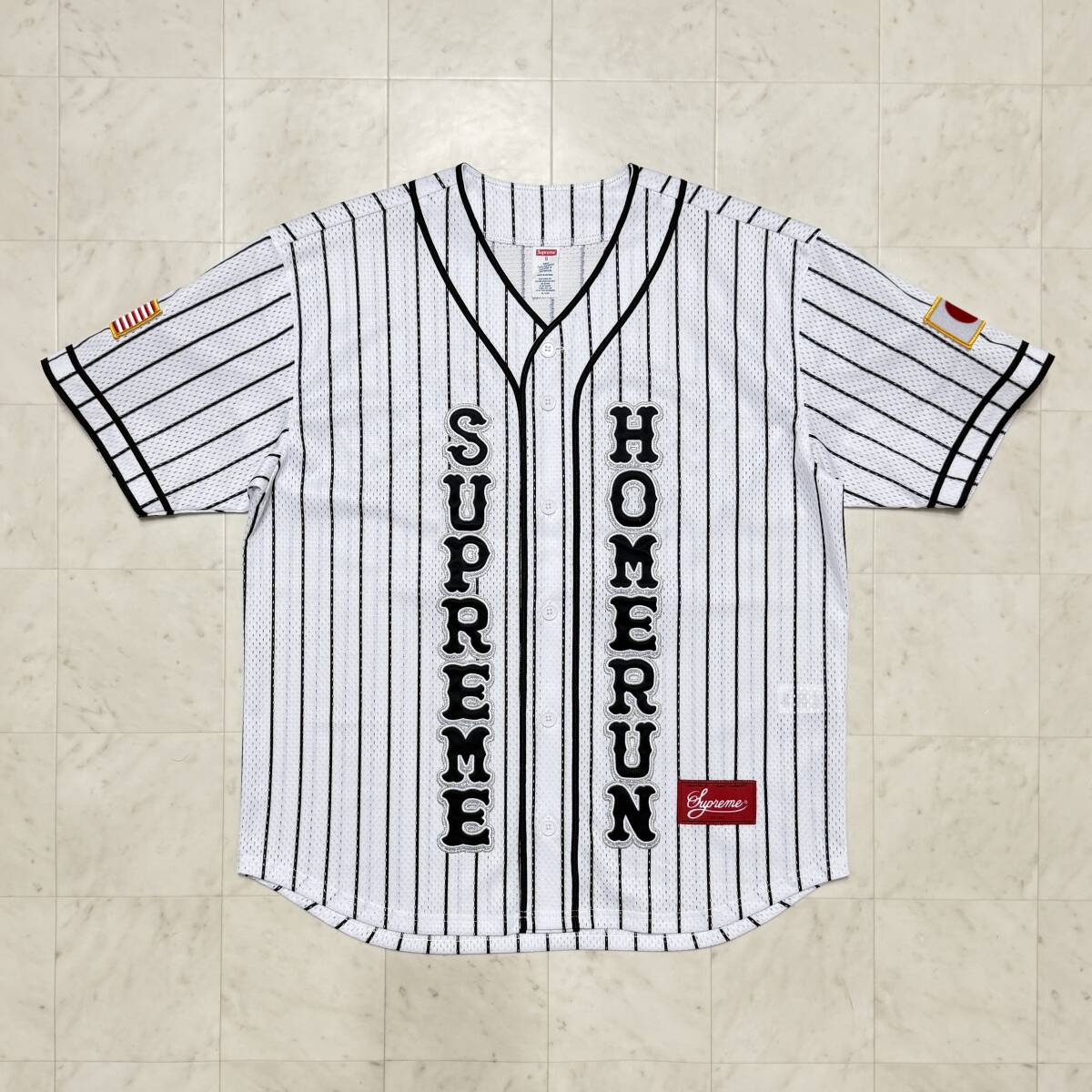 Supreme ベースボールジャージ ホワイト/レッド Amazon.co.jp: [シュプリーム] Rhinestone Stripe Baseball