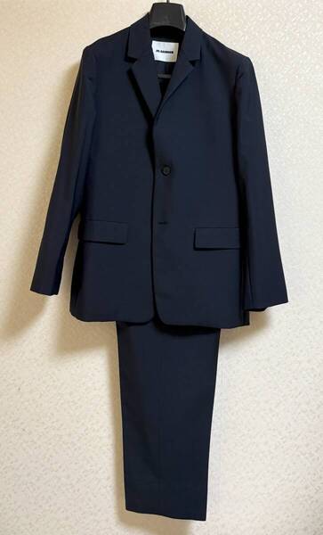 ジルサンダー JIL SANDER 定番春夏ウール・モヘア混スーツ ネイビー サイズ46