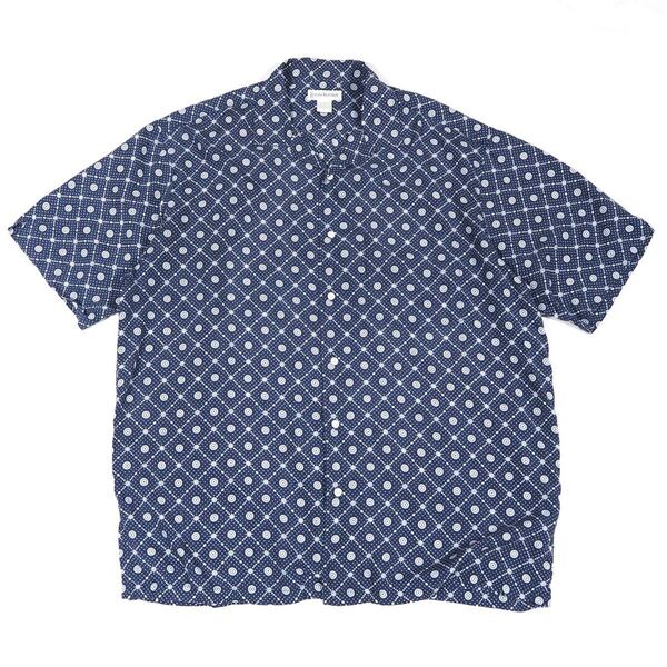 BANANA REPUBLIC open collar s/s shirt L/navy 90's バナナリパブリック オープンカラー 半袖シャツ アロハシャツビンテージ 総柄