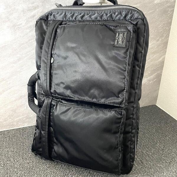 美品 PORTER ポーター タンカー TANKER リュック 黒 ブラック 吉田カバン 3way A4 ショルダーバッグ ブリーフケース ビジネスバッグ
